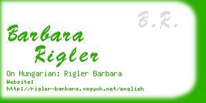 barbara rigler business card